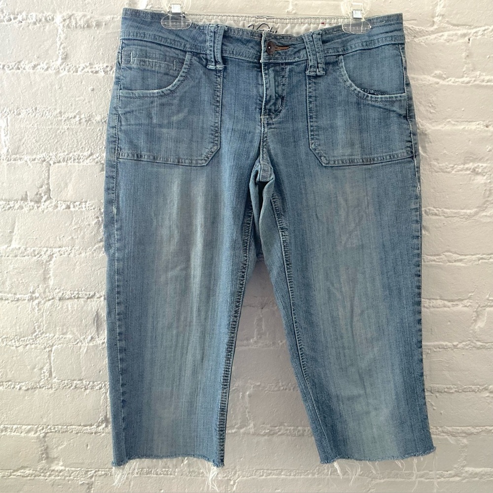 Vintage 90s Vanity Upcycled Low Rise Capri Jeans Size 29 Boho Festival Beachy